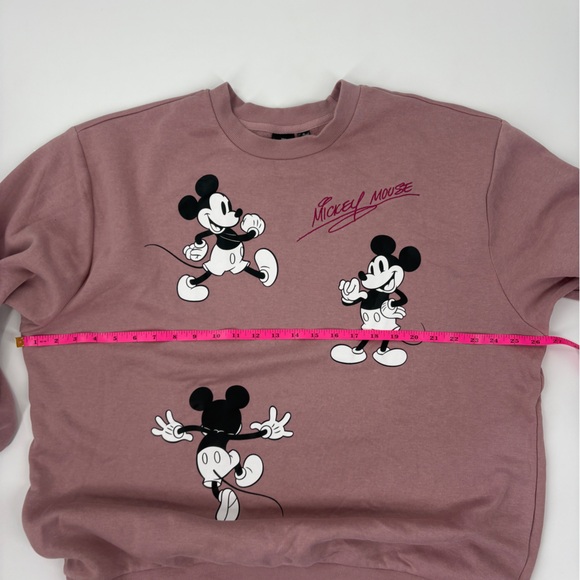 Mickey Mouse Disney Cartoons All Over Print Sweatshirt Pink SZ XL - Picture 9 of 10